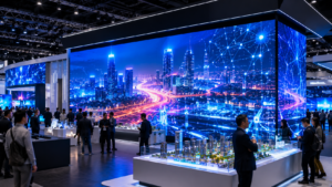 Professional LED display on rent installed at a corporate event venue