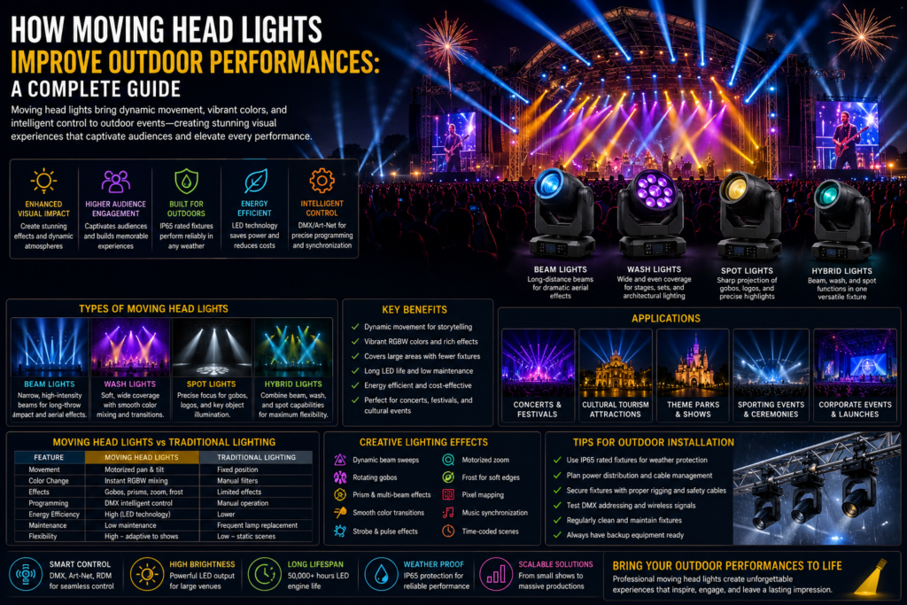 Moving Head Lights for Outdoor Performances