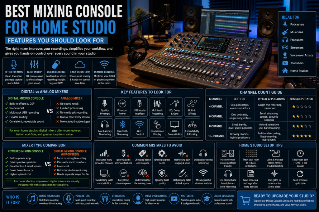 Best Mixing Console for Home Studio
