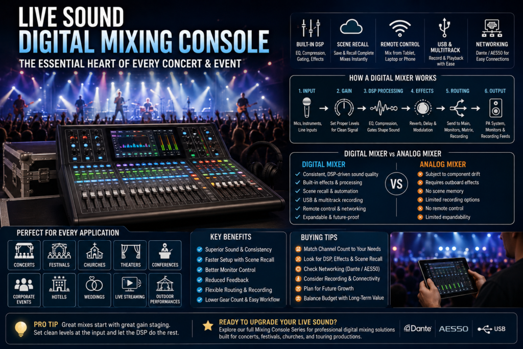 live sound digital mixing console
